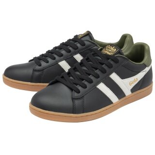 Gola Sneaker Equipe II Leder 2024 schwarz/off weiss/khakigrün Herren