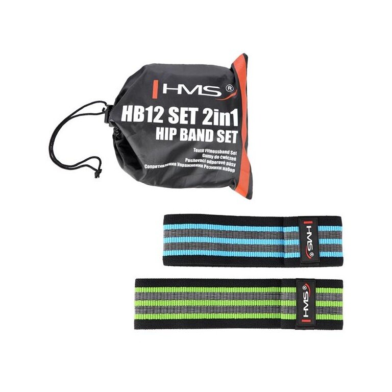 HMS Fitnessband HB12 Set 2in1 Hip Bands - 2 Stück