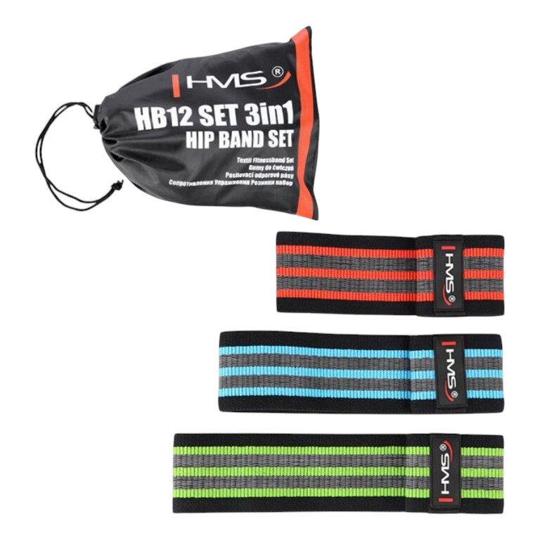 HMS Fitnessband HB12 Set 3in1 Hip Bands - 3 Stück