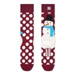 Happy Socks Tagessocke Crew Jumbo Snowman (Schneemann) weinrot - 1 Paar