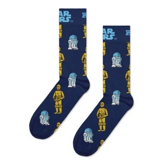 Happy Socks Tagessocke Crew Star Wars R2-D2 & C-3PO navyblau - 1 Paar