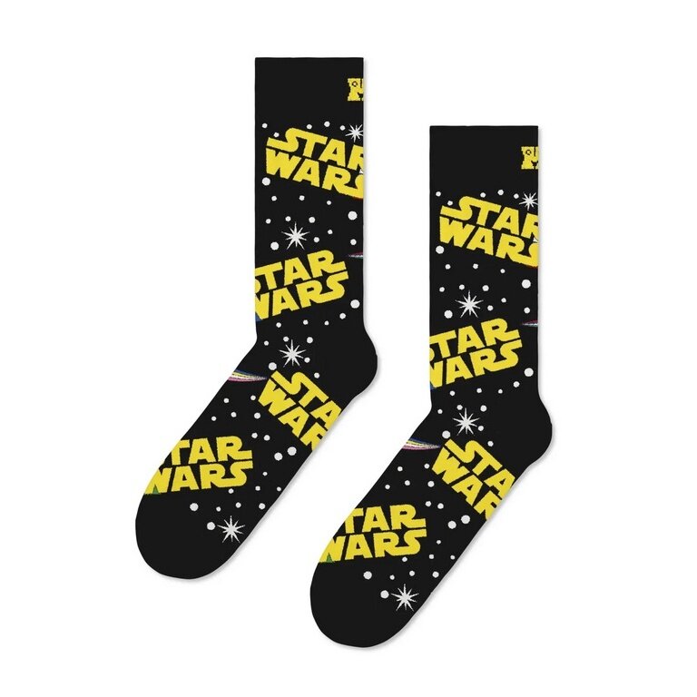 Happy Socks Tagessocke Crew Star Wars schwarz/gelb - 1 Paar