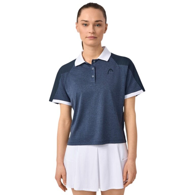 Head Tennis-Polo Play Tech (Polyester-Jacquard, schnelltrocknend) 2025 navyblau Damen