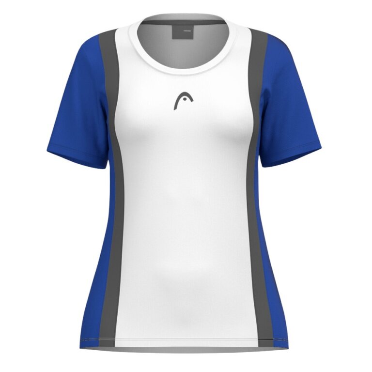 Head Tennis-Shirt Club 25 Tech (100% Polyester, schnelltrocknend) weiss/royalblau Damen