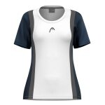 Head Tennis-Shirt Club 25 Tech (100% Polyester, schnelltrocknend) weiss/navyblau Damen