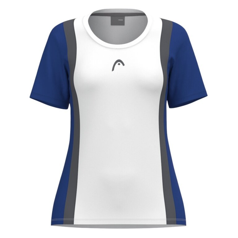 Head Tennis-Shirt Club 25 Tech (Moisture Transfer Microfiber Technologie) weiss/royalblau Mädchen