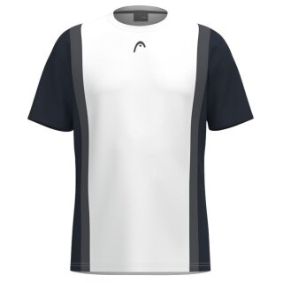 Head Tennis-Tshirt Club 25 Tech (100% Polyester, atmungsaktiv) 2025 weiss/navyblau Jungen