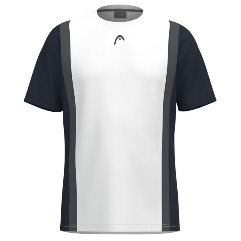 Head Tennis-Tshirt Club 25 Tech (100% Polyester, atmungsaktiv) 2025 weiss/navyblau Jungen