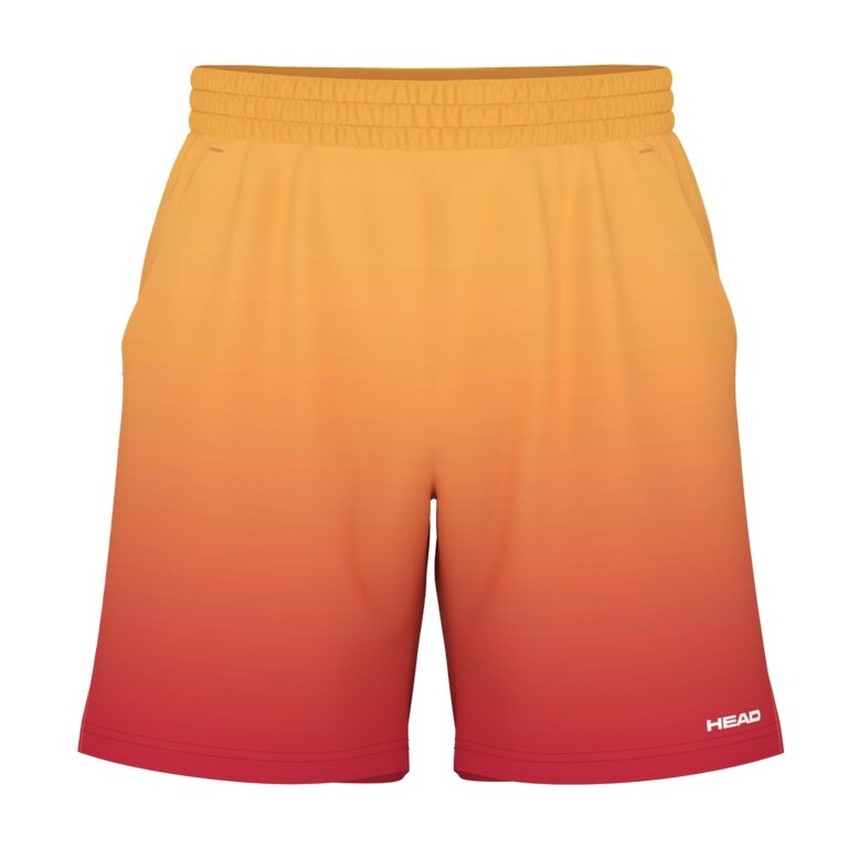Head Tennishose Short Power II 2024 (mit Innenhose, feuchtigkeitsregulierend) kurz orange/gelb Herren