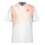 Head Tennis-Tshirt Topspin (V-Ausschnitt, Polyester-Interlock) 2025 weiss/orange Herren