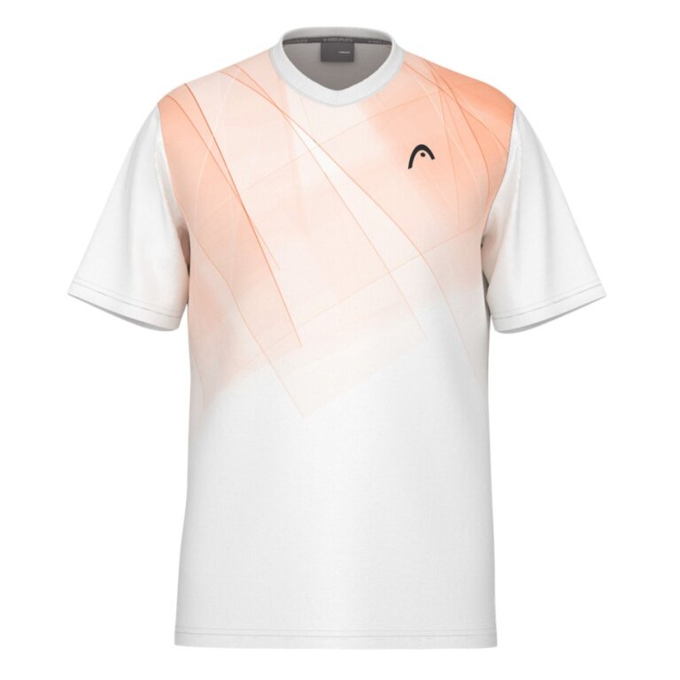 Head Tennis-Tshirt Topspin (V-Ausschnitt, Polyester-Interlock) 2025 weiss/orange Herren