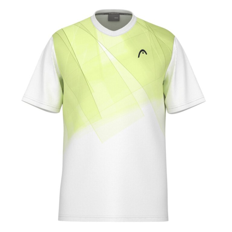 Head Tennis-Tshirt Topspin (V-Ausschnitt, Polyester-Interlock) 2025 weiss/lime Herren