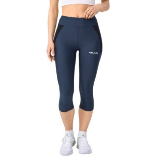 Head Tennishose Tech 3/4 Tights (hoher Bund) 2025 navyblau Damen