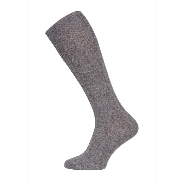 HomeOfSocks Kniestrümpfe Luxuriöse (Merinowolle und Kaschmir) anthrazitgrau - 1 Paar