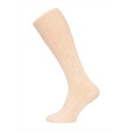 HomeOfSocks Kniestrümpfe Luxuriöse (Merinowolle und Kaschmir) beige - 1 Paar