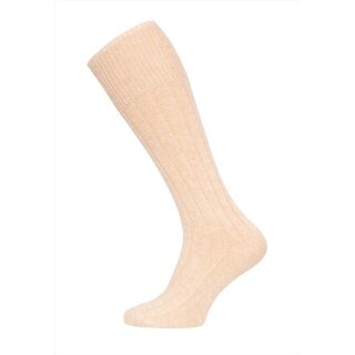 HomeOfSocks Kniestrümpfe Luxuriöse (Merinowolle und Kaschmir) beige - 1 Paar