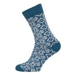 HomeOfSocks Wollsocke Hygge Wintermuster blau Damen - 1 Paar