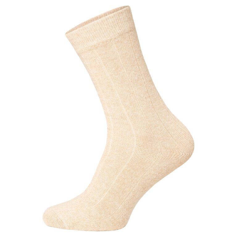 HomeOfSocks Wollsocke Luxuriöse (Merinowolle und Kaschmir) beige - 2 Paar