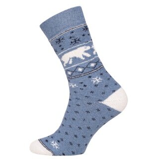 HomeOfSocks Wollsocken Hygge Ice Bear hellblau - 1 Paar