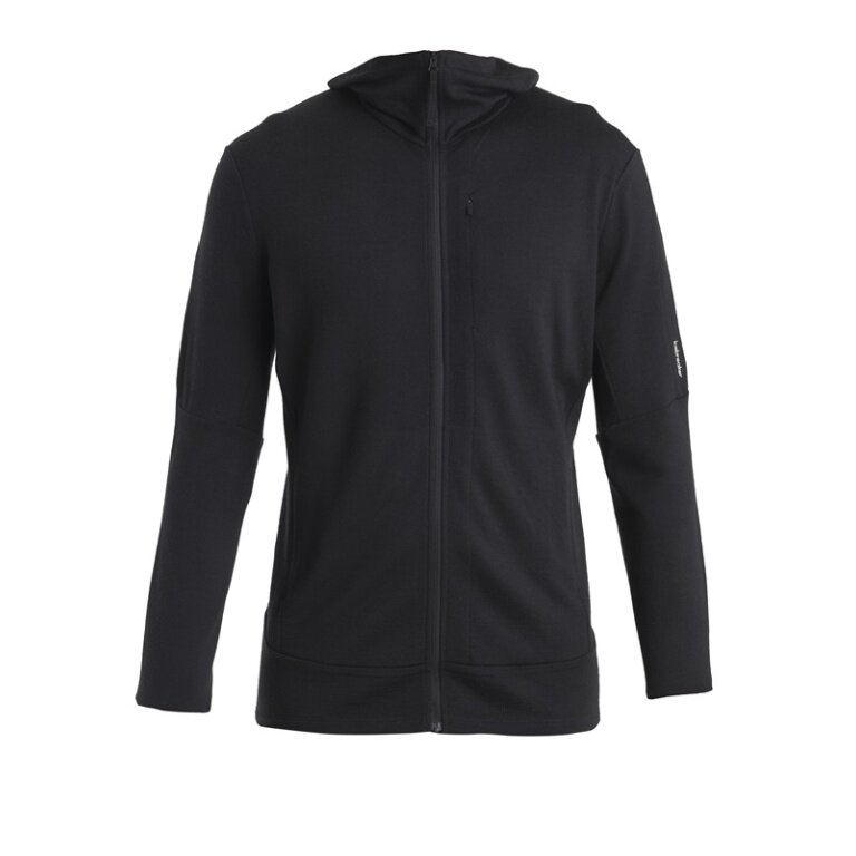 Icebreaker Kapuzenjacke Merino 260 Quantum IV Zip-Hoodie (100% Merinowolle) schwarz Herren