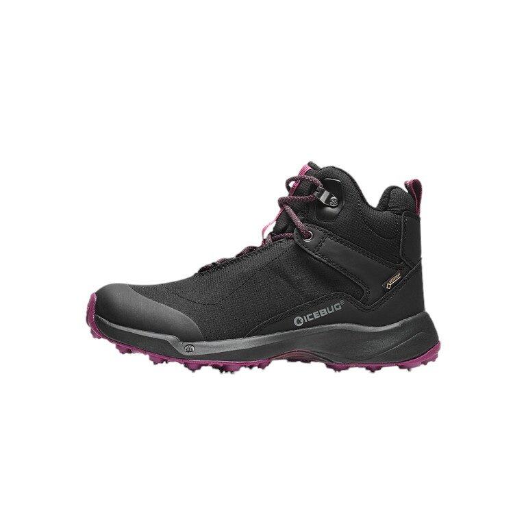 Icebug Winterschuhe Pace3 BUGrip GTX (wasserdicht, mit Spikes, weiter Leisten) schwarz/violett Damen