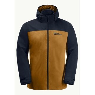 Jack Wolfskin Winterjacke Taubenberg 3in1 2024 (wasser- und winddicht, Fleece-Innenjacke) distelgelb Herren