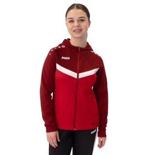 JAKO Kapuzenjacke Iconic (Polyester-Fleece, Seitentaschen mit Reißverschluss) rot/weinrot Damen