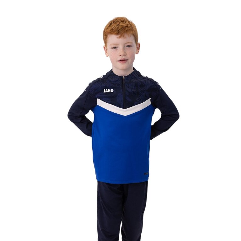 JAKO Langarmshirt Ziptop Iconic (angenehmer Tragekomfort) royalblau/marineblau Kinder