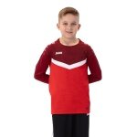 JAKO Sport-Langarmshirt Sweat Iconic (Polyester-Stretch-Fleece) rot/weinrot Kinder