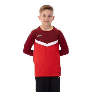 JAKO Sport-Langarmshirt Sweat Iconic (Polyester-Stretch-Fleece) rot/weinrot Kinder