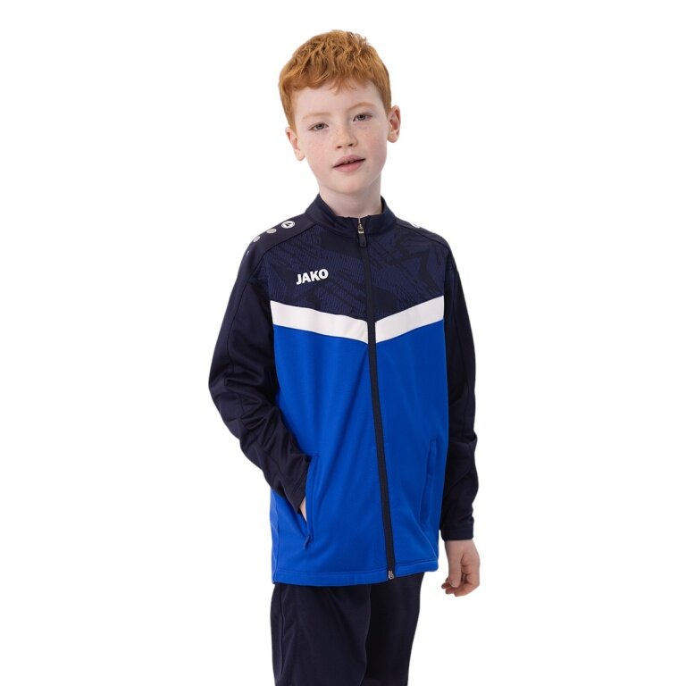 JAKO Polyesterjacke Iconic (100% rec. Polyester) royalblau/marineblau Kinder