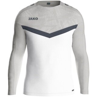 JAKO Sport-Langarmshirt Sweat Iconic (Polyester-Stretch-Fleece) weiss/grau/anthrazitgrau Kinder