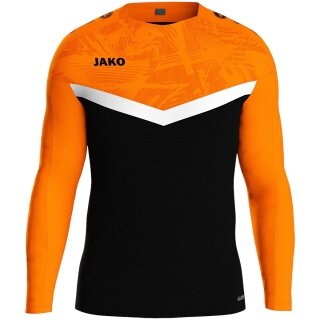 JAKO Sport-Langarmshirt Sweat Iconic (Polyester-Stretch-Fleece) schwarz/naonorange Kinder