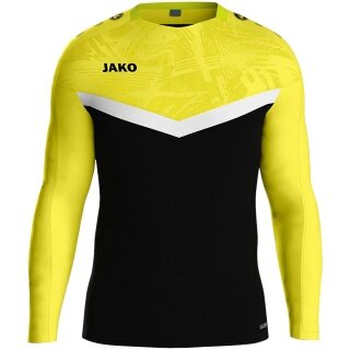 JAKO Sport-Langarmshirt Sweat Iconic (Polyester-Stretch-Fleece) schwarz/gelb Kinder