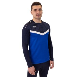 JAKO Sport-Langarmshirt Sweat Iconic (Polyester-Stretch-Fleece) royalblau/marineblau Herren