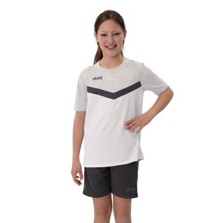 JAKO Sport-Tshirt Iconic (Polyester-Micro-Mesh) weiss/hellgrau/anthrazitgrau Kinder