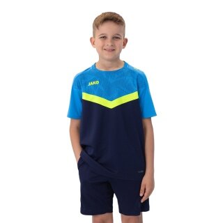 JAKO Sport-Tshirt Iconic (Polyester-Micro-Mesh) marineblau/hellblau/gelb Kinder