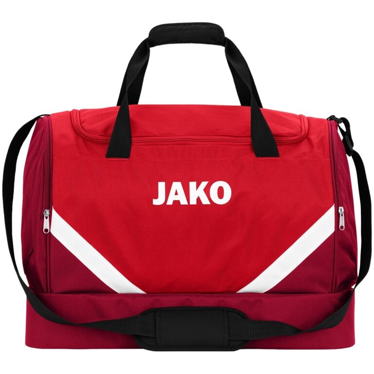 JAKO Sporttasche Iconic mit Bodenfach (Größe M - 60 Liter) rot/weinrot - 55x27x41cm