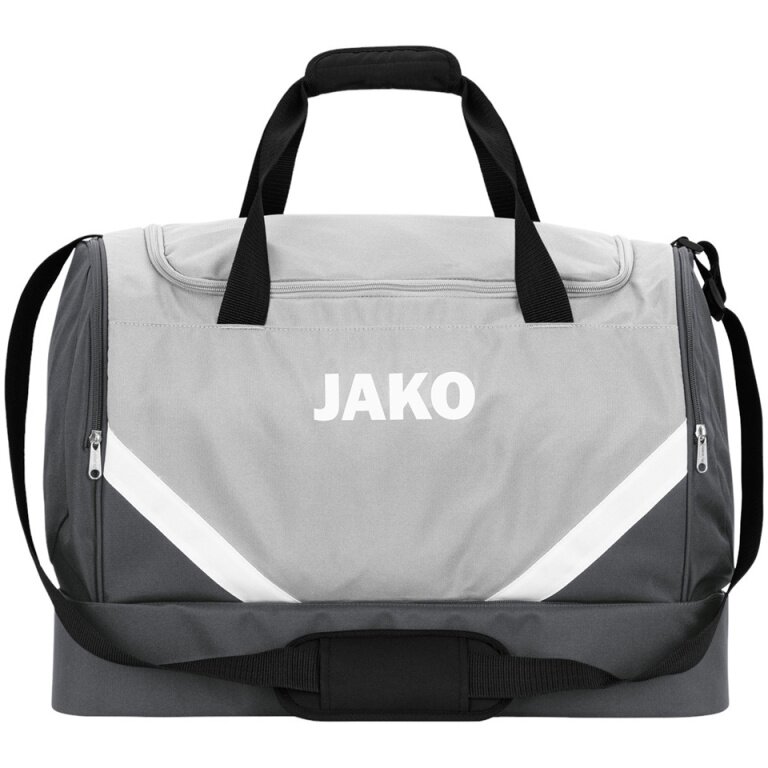 JAKO Sporttasche Iconic mit Bodenfach (Größe M - 60 Liter) hellgrau/anthrazitgrau - 55x27x41cm