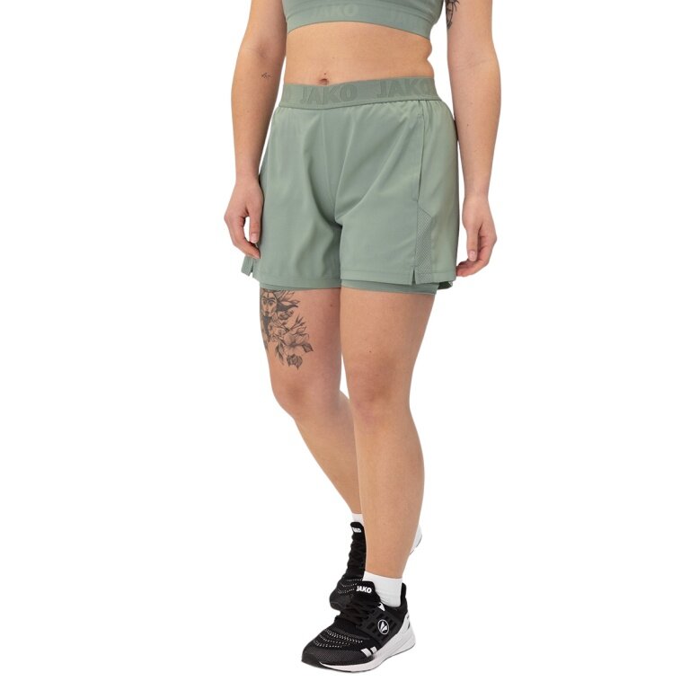 JAKO Trainingshose Short Power 2in1 (elastischer Bund) kurz mintgrün Damen