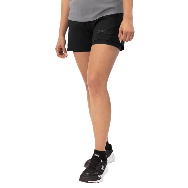 JAKO Trainingshose Short Power 2in1 (elastischer Bund) kurz schwarz Damen