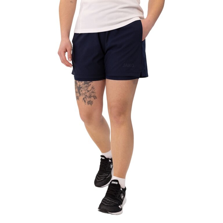 JAKO Trainingshose Short Power 2in1 (elastischer Bund) kurz marineblau Damen