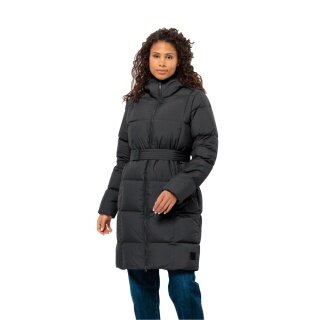 Jack Wolfskin Winter-Daunenmantel Frozen Lake Coat 2023 (winddicht, wasserabweisend, atmungsaktiv) schwarz Damen