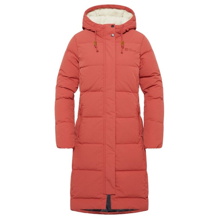 Jack Wolfskin Winter-Daunenmantel Nordlicht Coat (Fleece-Futter) rot Damen