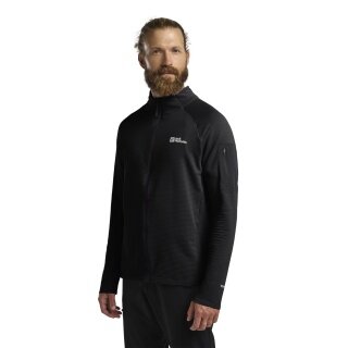 Jack Wolfskin Fleecejacke Prelight Full Zip (schnelltrocknend, atmungsaktiv) schwarz Herren