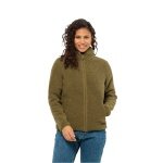 Jack Wolfskin Fleecejacke High Curl (Sherpafleece, warm, atmungsaktiv) olivegrün Damen