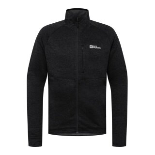 Jack Wolfskin Fleecejacke Taiga Full Zip (elastische Bünd) schwarz Herren