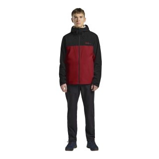 Jack Wolfskin Regenjacke Weiltal 2-Lagen (leicht, wasserdicht, atmungsaktiv) 2025 rot/schwarz Herren