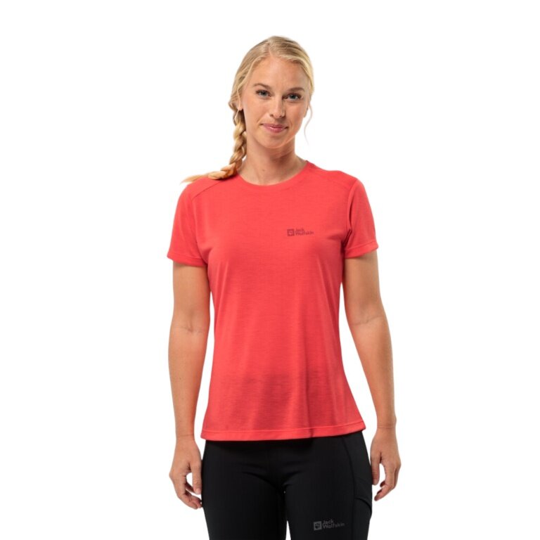 Jack Wolfskin Sport-Shirt Vonnan (atmungsaktiv, geruchshemmend) rot Damen