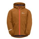 Jack Wolfskin Übergangsjacke Snowy Days 2023 (wasser- und winddicht, Fleece-Futter) hellbraun Kinder (164-176)